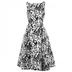 image of Adrianna Papell Mikado Party Dress - White/ Black