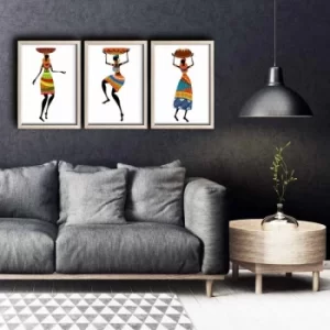 Image of 3PKCT-001 Multicolor Decorative Framed MDF Painting (3 Pieces)