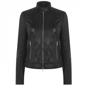 image of Hugo Boss Lesia Leather Jacket Black Size L Men