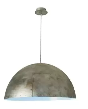 image of Neo 1 Light Large Dome Ceiling Pendant Old white, Gold, E27