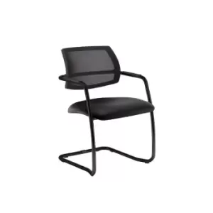 Image of Dams MTO Tuba Chrome Cantilever Frame Conference Chair with Half Mesh Back - Tor