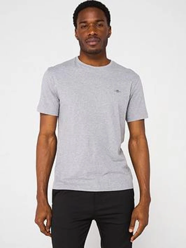 Image of Gant Regular Fit Shield T-Shirt - Grey Grey 2XL