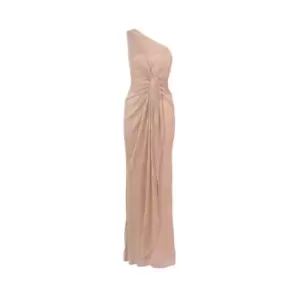 image of Adrianna Papell Metallic One Shoulder Gown - Multi