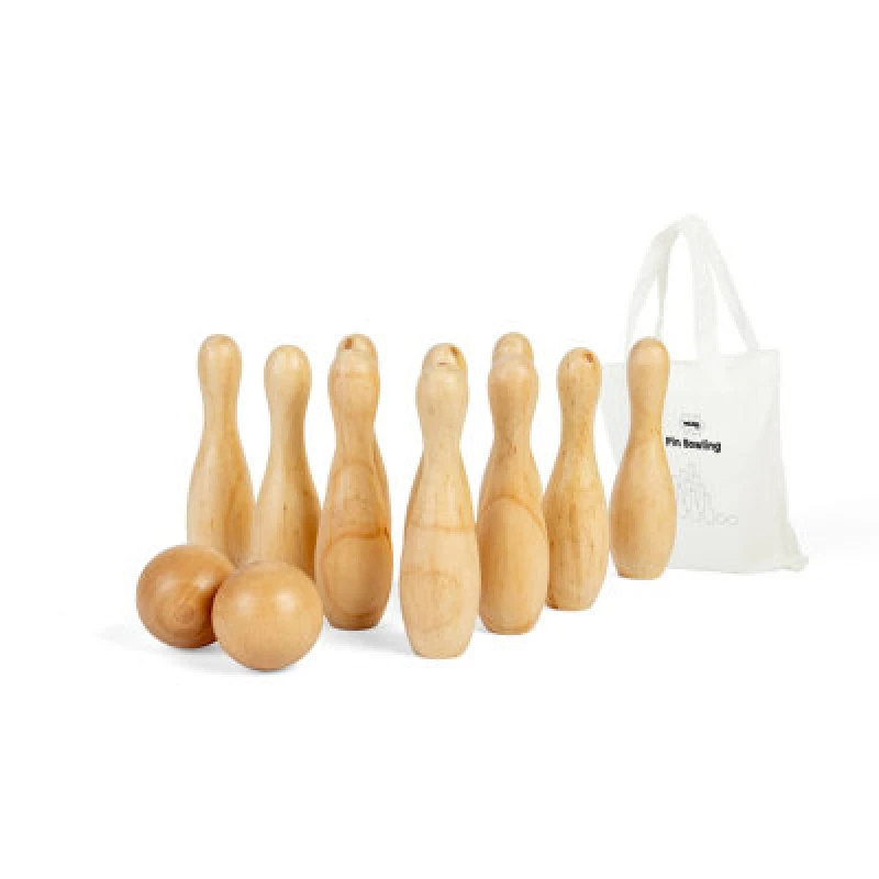 Image of Bigjigs Toys 10 Pin Bowling Set - 12Pc Wooden Skittles, Kids Garden Sets & Games