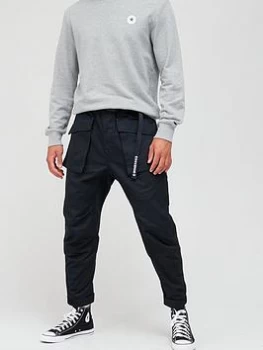 Image of Converse Court Lifestyle Slim Pants - Navy, Light Grey Heather, Size L, Men