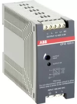 image of ABB CP-E Switch Mode DIN Rail Power Supply 90 132V ac Input, 48V dc Output, 5A 240W