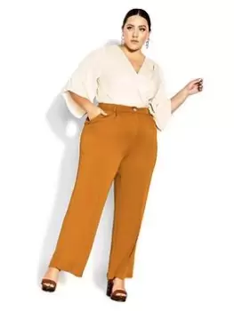 Image of City Chic Clarissa Trousers - Gold, Size 18, Women