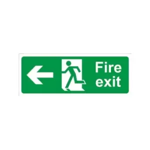 image of CASTLE PROMOTIONS Fire Exit Arrow Left - Self Adhesive Vinyl - 150mm x 400mm - SS011SA