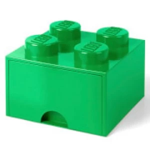 image of LEGO Storage 4 Knob Brick - 1 Drawer (Dark Green)