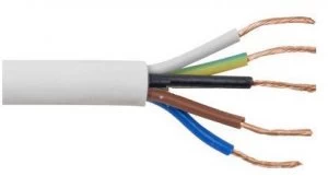 Image of Zexum 1mm 5 Core White Cable Flexible 3185Y - 1 Meter