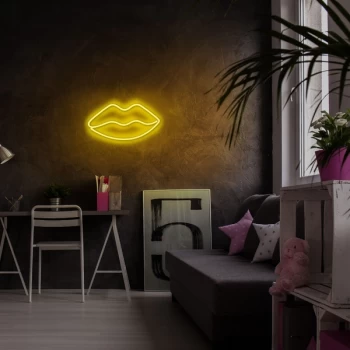 image of Lips - Yellow Yellow Wall Lamp