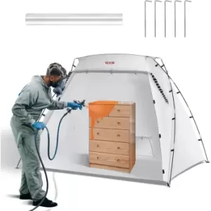 Image of Spray Paint Shelter, 7.5x5.2x5.2ft Portable Spray Paint Tent with Built-In Floor & Mesh Screen, Foldable Pop Up Paint Booth for Furniture Large diy