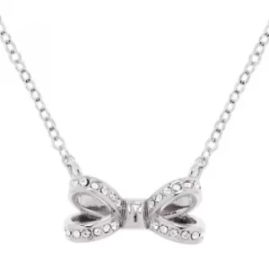 image of Ted Baker Ladies Silver Plated Olessi Mini Opulent Pave Bow Necklace