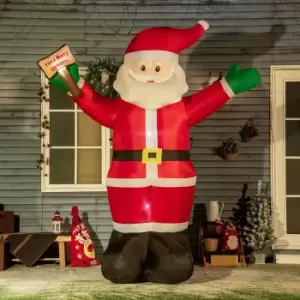 Image of 8ft Inflatable Christmas Santa Claus Holding Sign of Blessings, red
