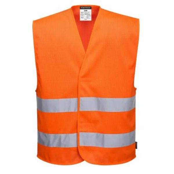 image of Portwest MeshAir Two Band Mesh Hi Vis Vest C374ORRL/XL Colour: Orange