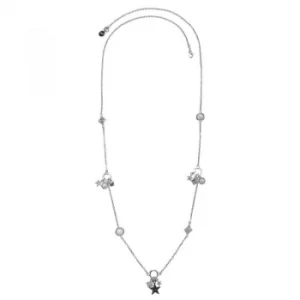 image of Ladies Karl Lagerfeld Silver Plated Eclectic Stud Rope Necklace