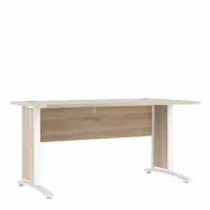 image of Prima Desk with White Legs 150cm, Oak