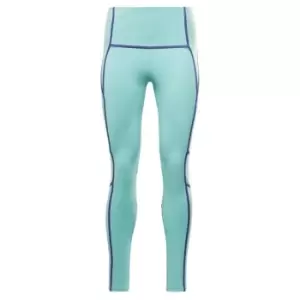 Image of Reebok Les Mills Colorblock Leggings Womens - Semi Classic Teal