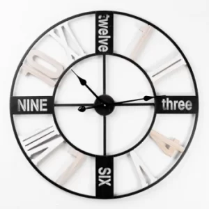 image of Hometime Metal & MDF Cut-Out Wall Clock 70cm