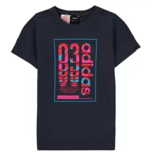 Image of adidas Box 03 QT T Shirt Junior Boys - Blue
