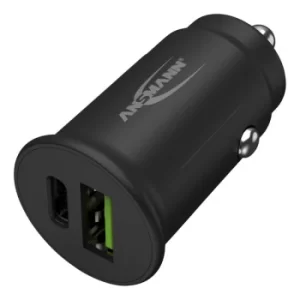 image of ANSMANN 1000-0029 USB A and USB C In Car-Charger CC230PD with QC3.0