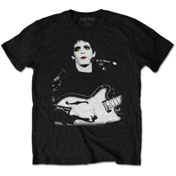 Image of Lou Reed - Bleached Photo Unisex Large T-Shirt - Black