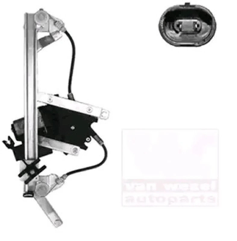 Image of VAN WEZEL 4376265 Window regulator Left Rear, Operating Mode: Electric, with electric motor Window Winder (1561)