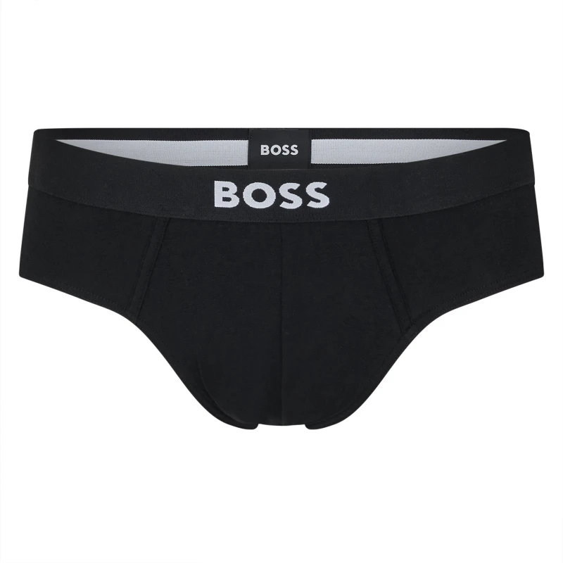 Image of Boss Boss Three-pack of logo-waistband briefs - Black L Male