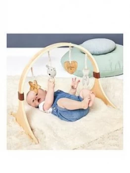 image of The Little Green Sheep Curved Wooden Baby Play Gym & Charms Set