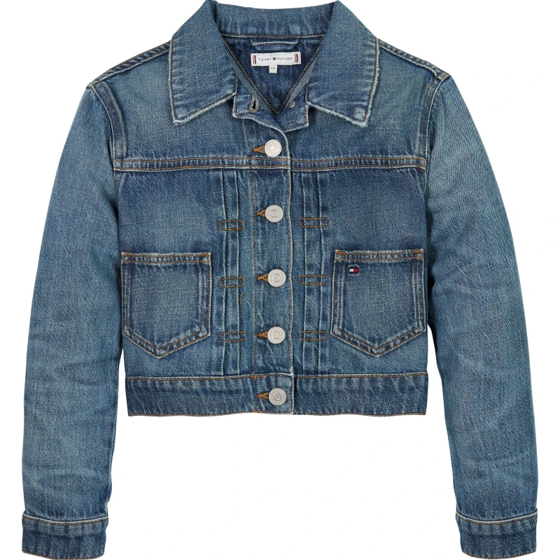 Image of Tommy Hilfiger Kids Durable Denim Jacket Island Blue 1BK female 12Y