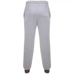 Image of Front Row Unisex Adults Striped Cuff Joggers (L) (Heather Grey/Navy)