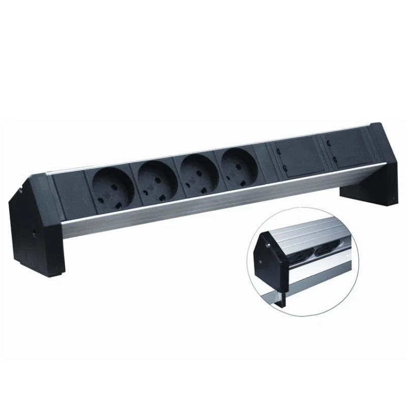Image of Retex Aluminium PDU 380x45x45mm. Table. 4-way K Outlet+