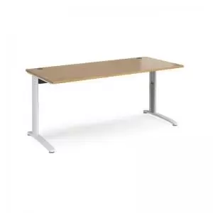 Image of TR10 height settable straight desk 1800mm x 800mm - white frame and