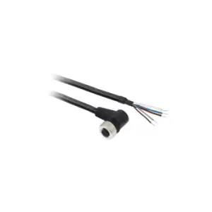 Image of Telemecanique XZCP12V12L10 Elbowed Female M12 10M Cable Pre-Wired ...