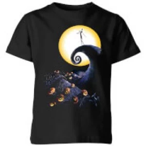 Image of The Nightmare Before Christmas Jack Skellington Pumpkin King Colour Kids T-Shirt - Black - 11-12 Years