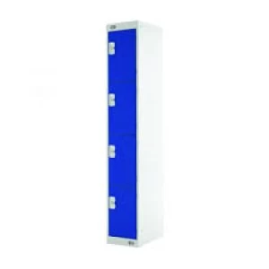 Image of Four Compartment Express Standard Locker D300mm Blue Door MC00145