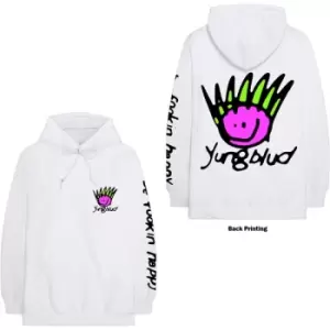 Image of Yungblud - Face Unisex XX-Small Pullover Hoodie - White