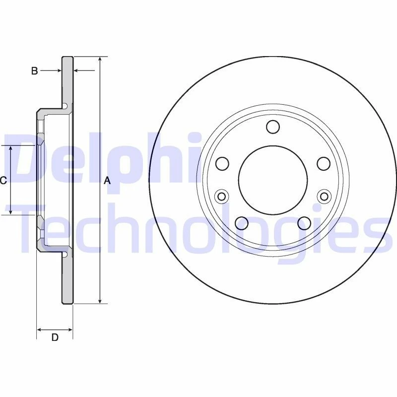 Image of DELPHI Brake disc DELPHI BG4670C