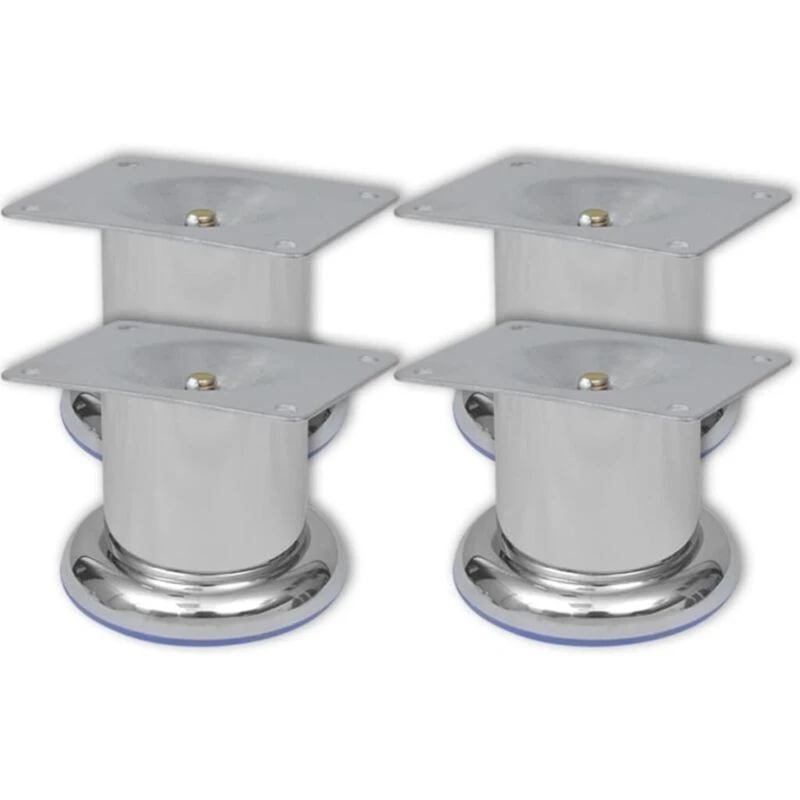 Image of VIDAXL 4 Round Sofa Legs Chrome 60 mm vidaXL 242157fr