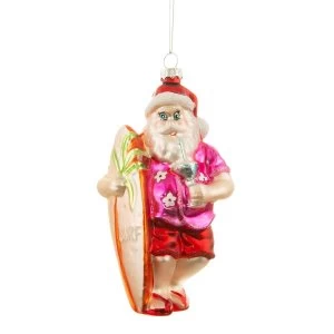 image of Sass & Belle Surf Santa Shaped Bauble