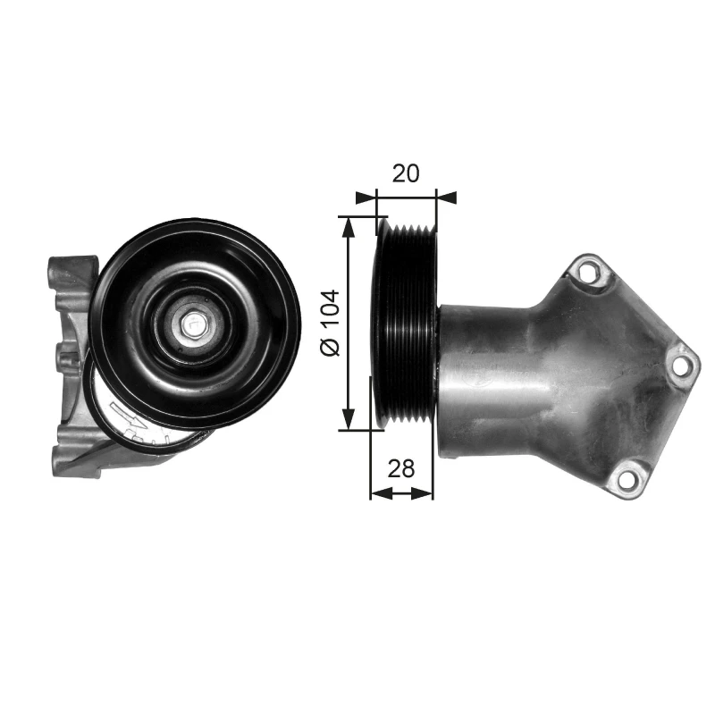 Image of GATES Tensioner pulley GATES T38202