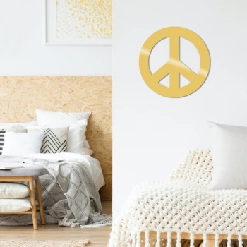 Image of Peace Metal Decor - Gold Gold Decorative Metal Wall Accessory