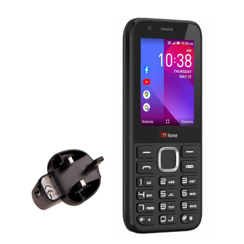 Image of TTfone TTfone TT240 Easy-to-use Mobile Phone + Charger & O2 Pay As You Go Sim Card - Best Quality!