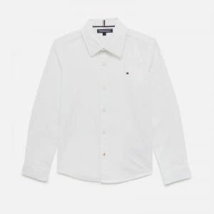 Tommy Kids Boys' Stretch Poplin Shirt - Bright White - 10 Years