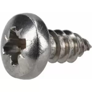 image of R-tech - 337129 Pozi Pan Head Self-Tapping A2 S/St Screws No. 8 9.5mm - Pk 100