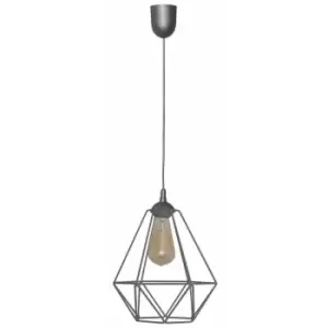 Image of Netlighting Karo Wire Frame Pendant Ceiling Light Grey 24cm - W-Km 1311/1 Gr+Scw