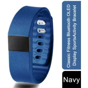 Image of Classic Fitness Bluetooth OLED display Sports Activity Bracelet - Navy - Bas-tek