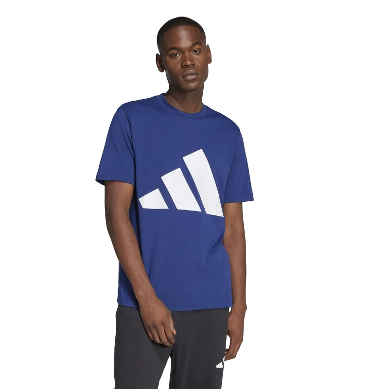 Image of Adidas SPORTSWEAR Essential Brand Love Short-Sleeved T-Shirt Navy Blue Cotton M
