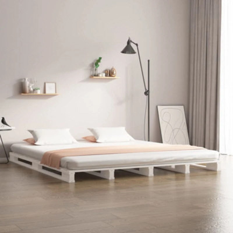 Image of Vidaxl Pallet Bed White 120X190 Cm Small Double Wood Pine, White 821428