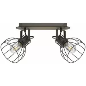 Image of Loops - Flush Ceiling Light Colour Brown Silver Shade Silver Steel Bulb E27 2x40W